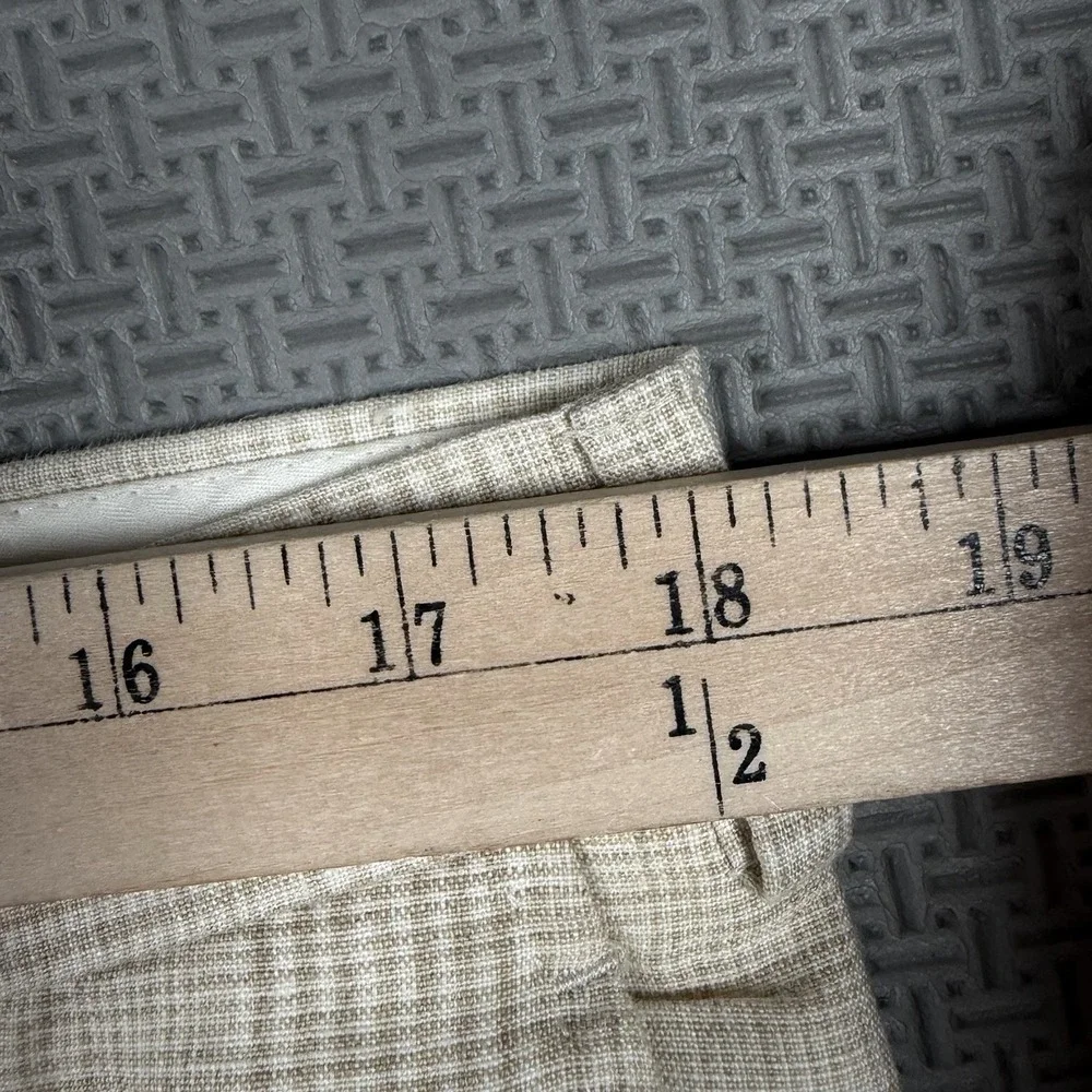 Suitsupply Soho Pure Linen Pants Men's 36x30 Cream Check Plaid TBM Italy EUC